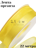 Лента органза 2,5 см с атласным краем