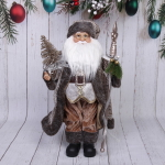 Дед Мороз 45 см в серой шубе с посохом (без музыки)