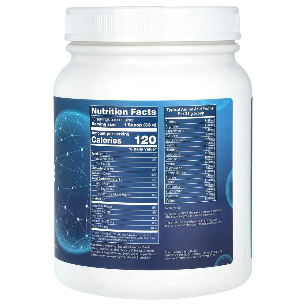 MRM Nutrition, протеин яичного белка, ваниль, 680 г (1,5 фунта)