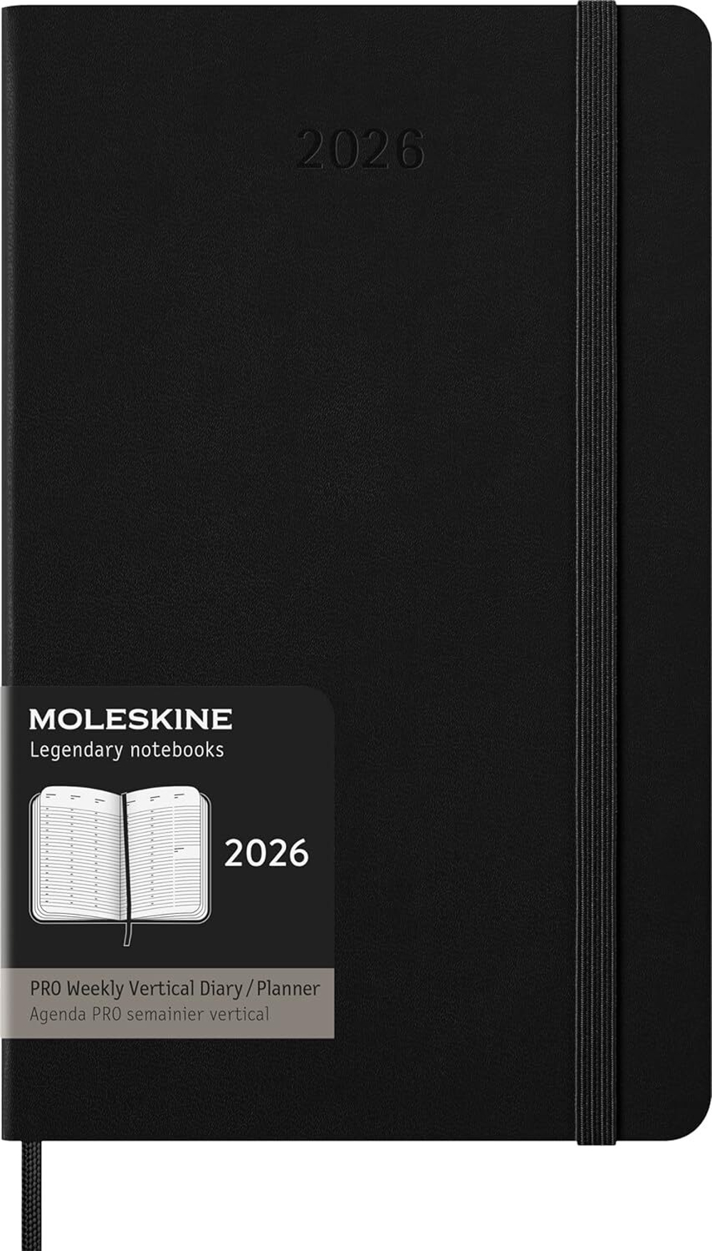 Еженедельник Moleskine PRO Weekly Vertical (DHB12PRO3) 13х21см твердая обложка черный