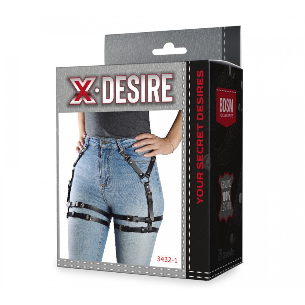 Черные гартеры "Калипсо" с карабинами