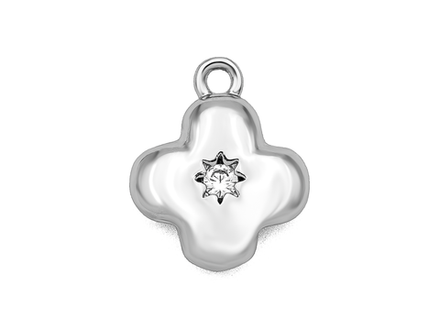 Подвеска "Клевер" 13мм, со стразом