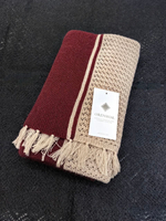 Палантин шерстяной ПШ18050-08/16 бежевый/бордо