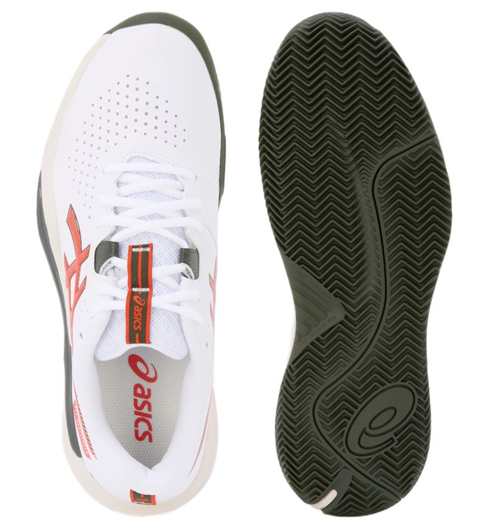 Мужские кроссовки теннисные Asics Gel-Challenger 15 Clay - white/cherry tomato