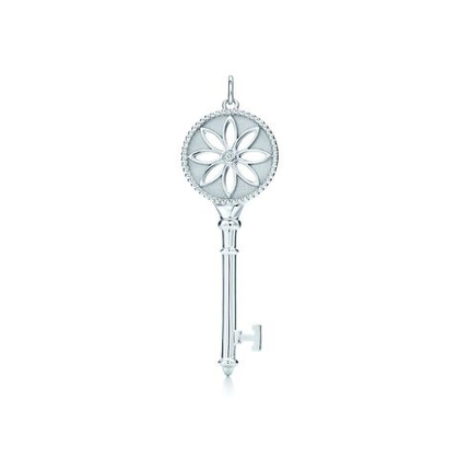 Кулон - ключ из серебра 925 с бриллиантом, Tiffany 💠Daisy key-В наличии