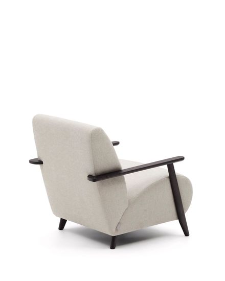 Кресло Meghan из жемчужного шенилла с массивом бука