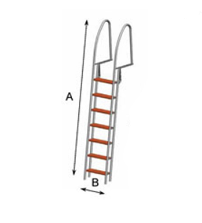 Трап для пристани CIM с поручнями, 7 ступеней, L = 267см, Н = 45 см