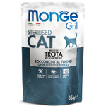 Влажный корм Monge Cat Grill для стерилизованных кошек, с форелью, паучи 85 г - 28 шт