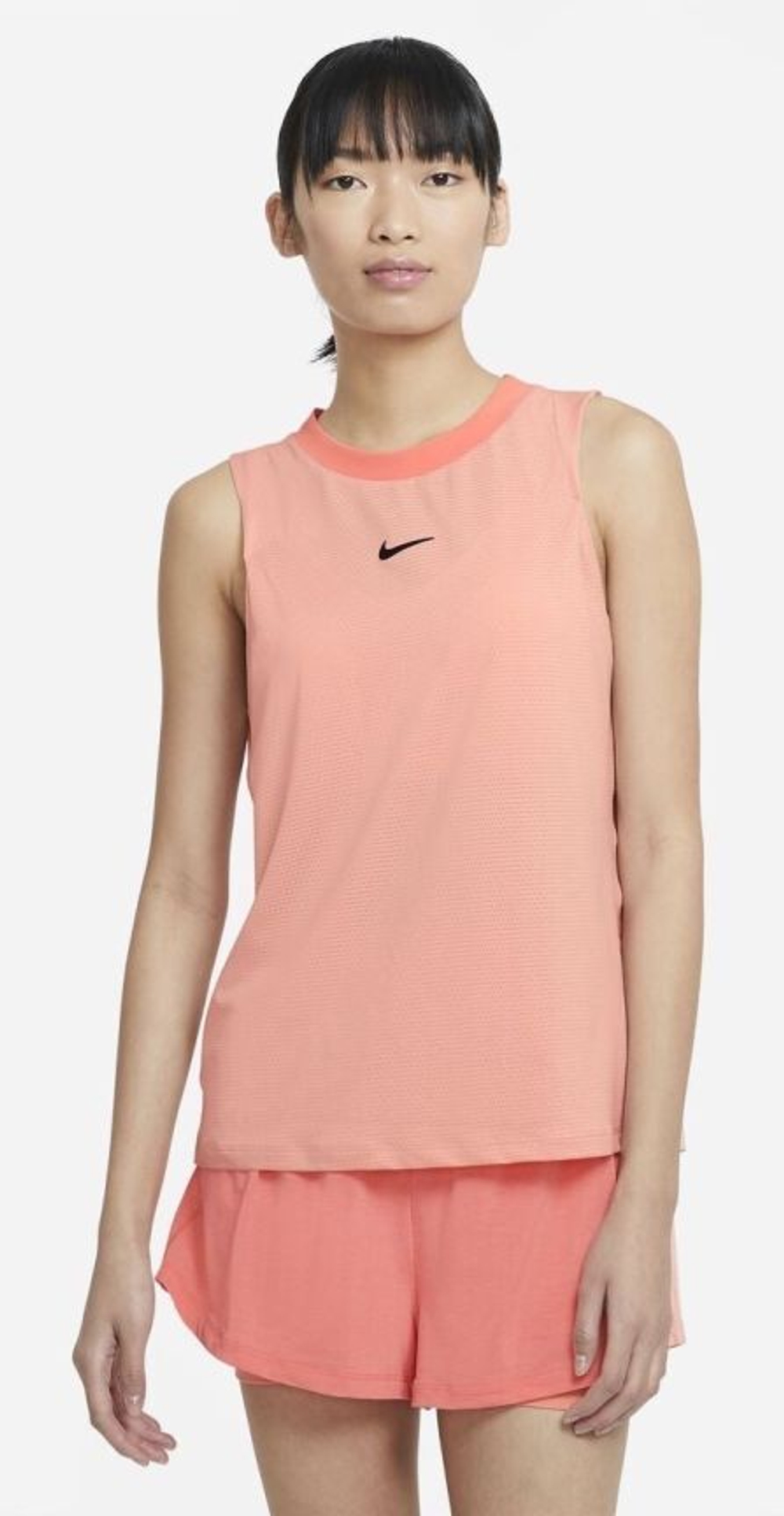 Женский топ теннисный Nike Court Dri-Fit Advantage Tank W - arctic orange/crimson bliss/black