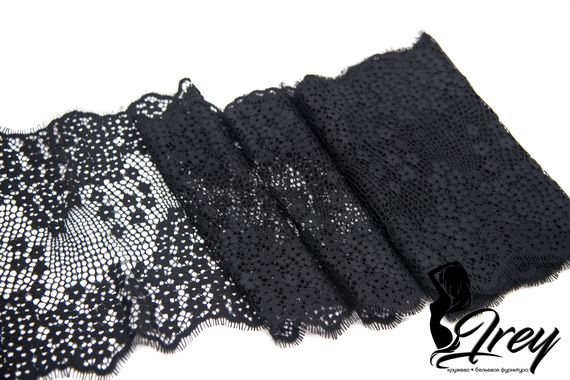 01-50 Кружево шантильи 22 см, черный 170