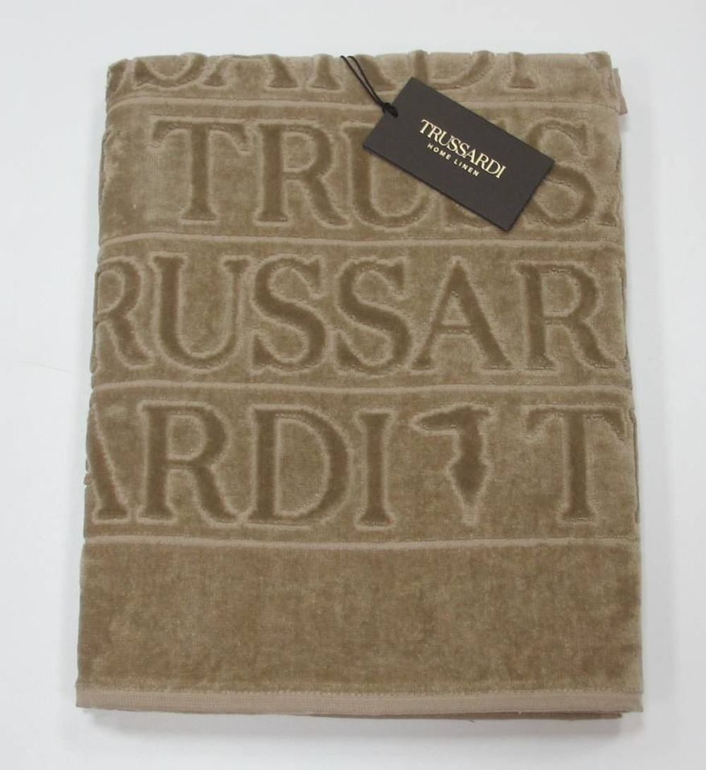 Полотенце 95x150 Trussardi Overlogo 002 Sand бежевое