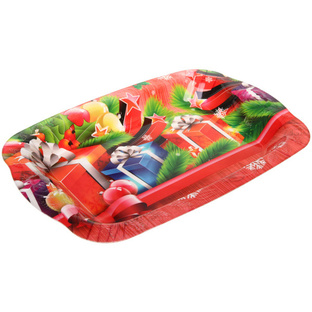 Поднос пластиковый «Новогодние подарки» 21*30см