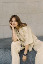 Подвес Цветок maxi на шнурке, синий, керамика