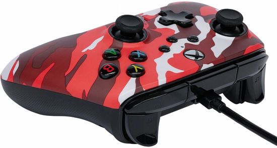 Геймпад проводной PowerA "Camouflage Red" (Камуфляж красный) Enhanced Wired Controller for Xbox Series X/S (1518910-01) (Xbox One/Series X/S/PC)