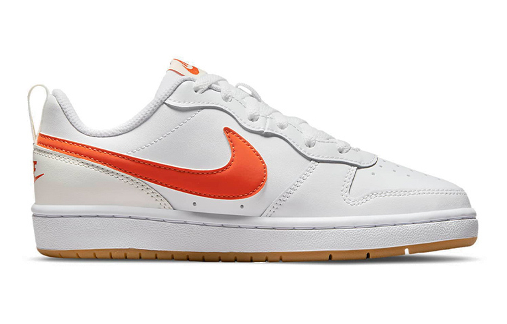 Nike Court Borough Low 2 Casual Shock Absorber Shoes GS White Orange