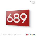 Номер на дверь 689, табличка на дверь для офиса, квартиры, кабинета, аудитории, склада, красная 120х70 мм, Айдентика Технолоджи