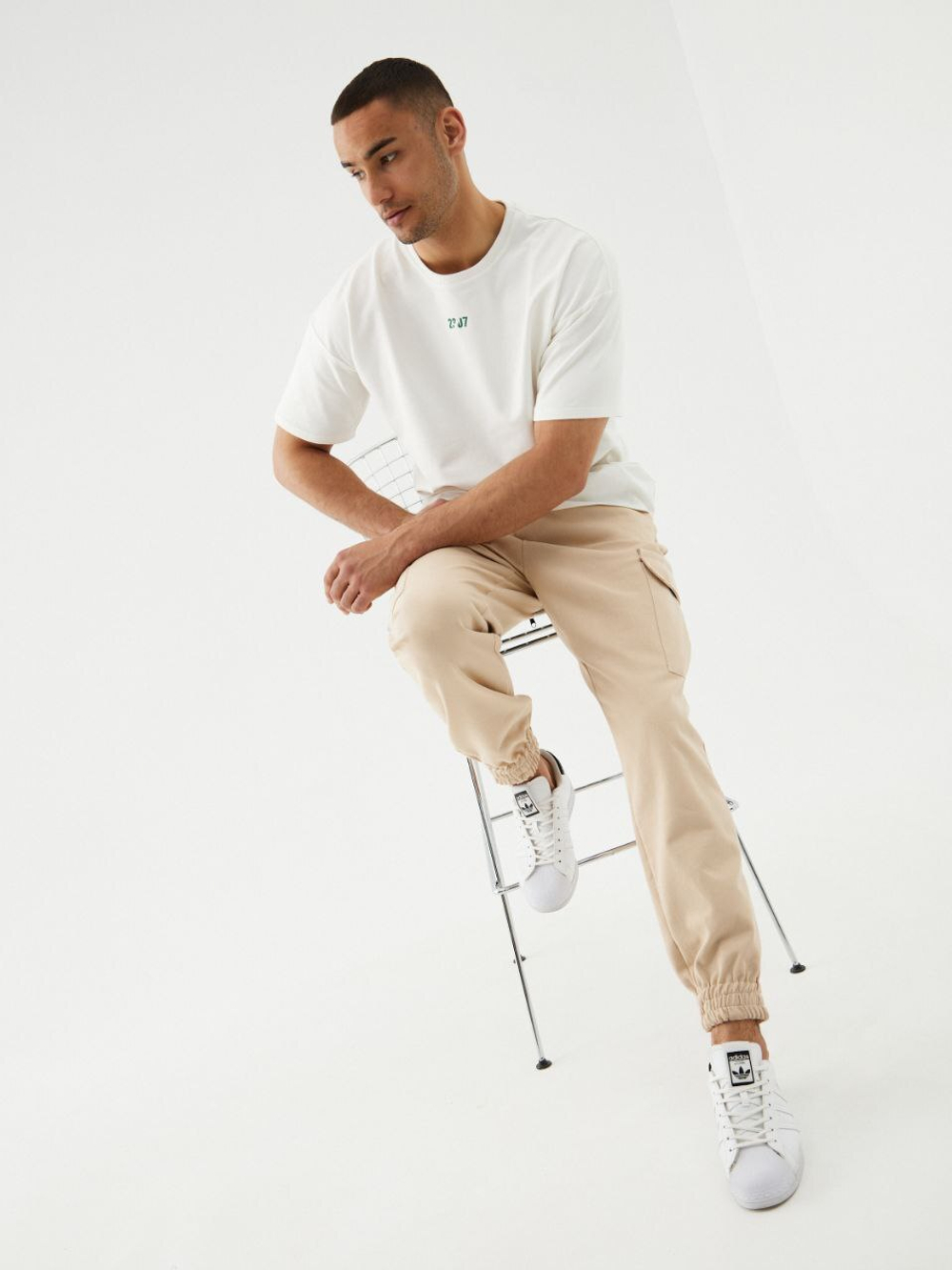 Джоггеры карго хлопковые. Песок