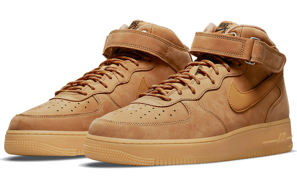 Nike Air Force 1 "Wheat" mid-top sneakers for men and women in the same wheat color