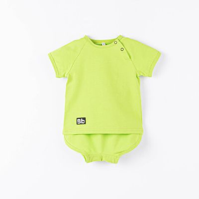 Bb team T-shirt &amp; shorts set 3-18 months - Lime