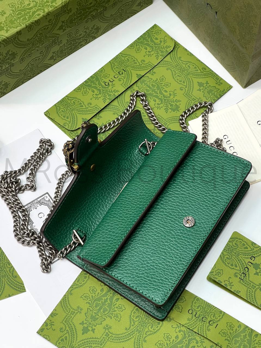 Маленькая зеленая женская сумка Gucci Dionysus