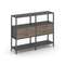 Shelf System Двухсекционный стеллаж трехярусный с ящиками SN.STM-322 Антрацит/Вяз Благородный/Металл