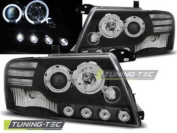 Передняя оптика для MITSUBISHI PAJERO V60 00-06 ANGEL EYES BLACK