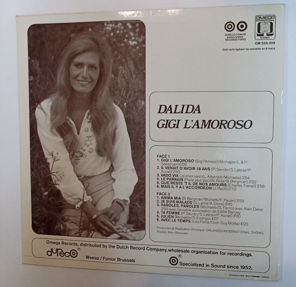 Винтажная виниловая пластинка LP Dalida Gigi Lamoroso (Belgium 1974)