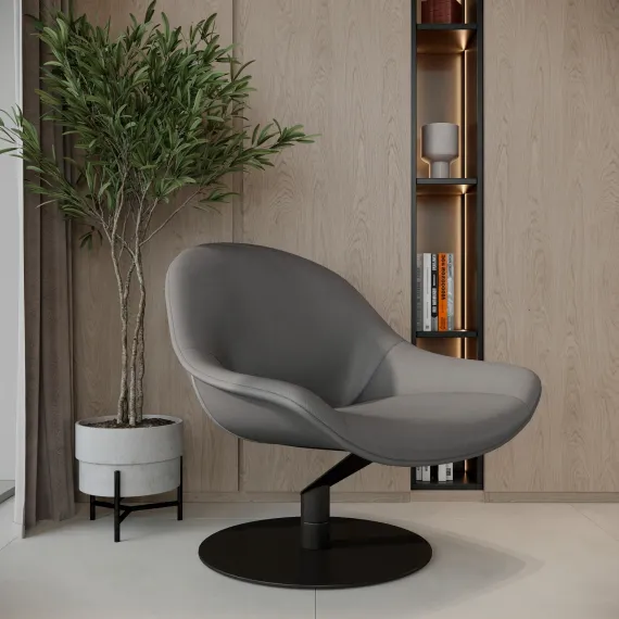 Лаунж кресло Zero Gravity с механизмом кручения, серый