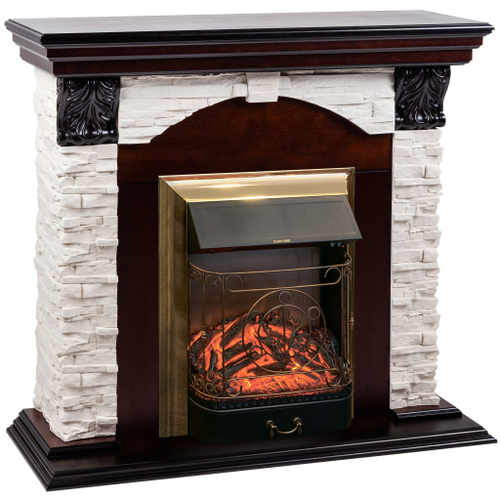 Каминокомплект Real Flame Dublin Lux AO с очагом Majestic Lux Brass