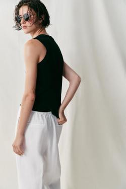 ZARA ТОП НА ПУГОВИЦАХ, ЧЕРНЫЙ