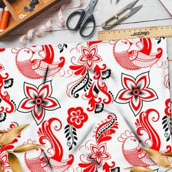 Ткань лен жар-птицы