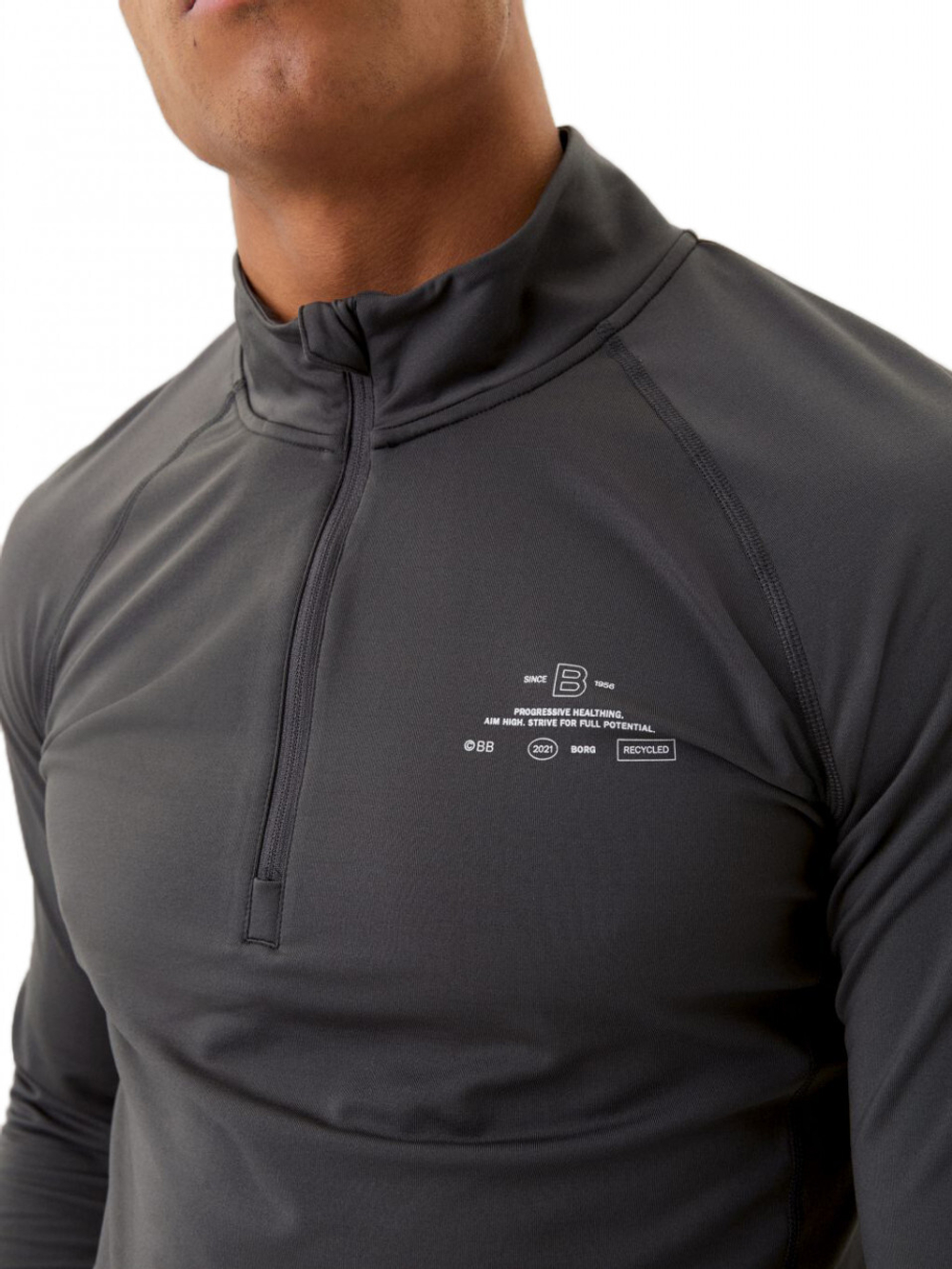 Мужская теннисная кофта Björn Borg Borg Graphic Midlayer Half Zip M - серый