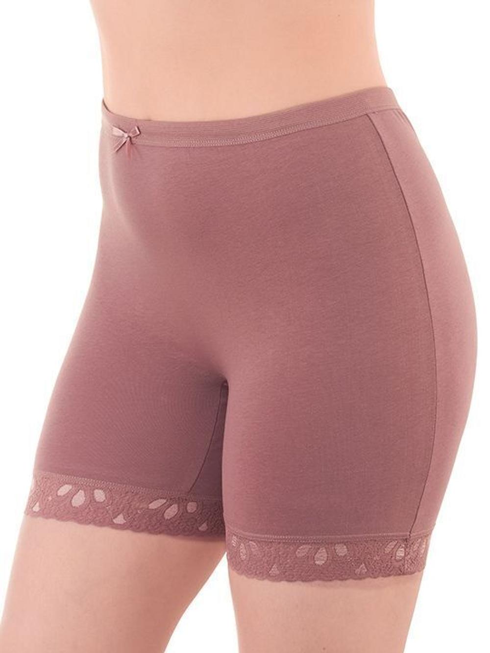 Панталоны из хлопка с эластичным кружевом по ноге (Размер: 6X) (Цвет: серый)