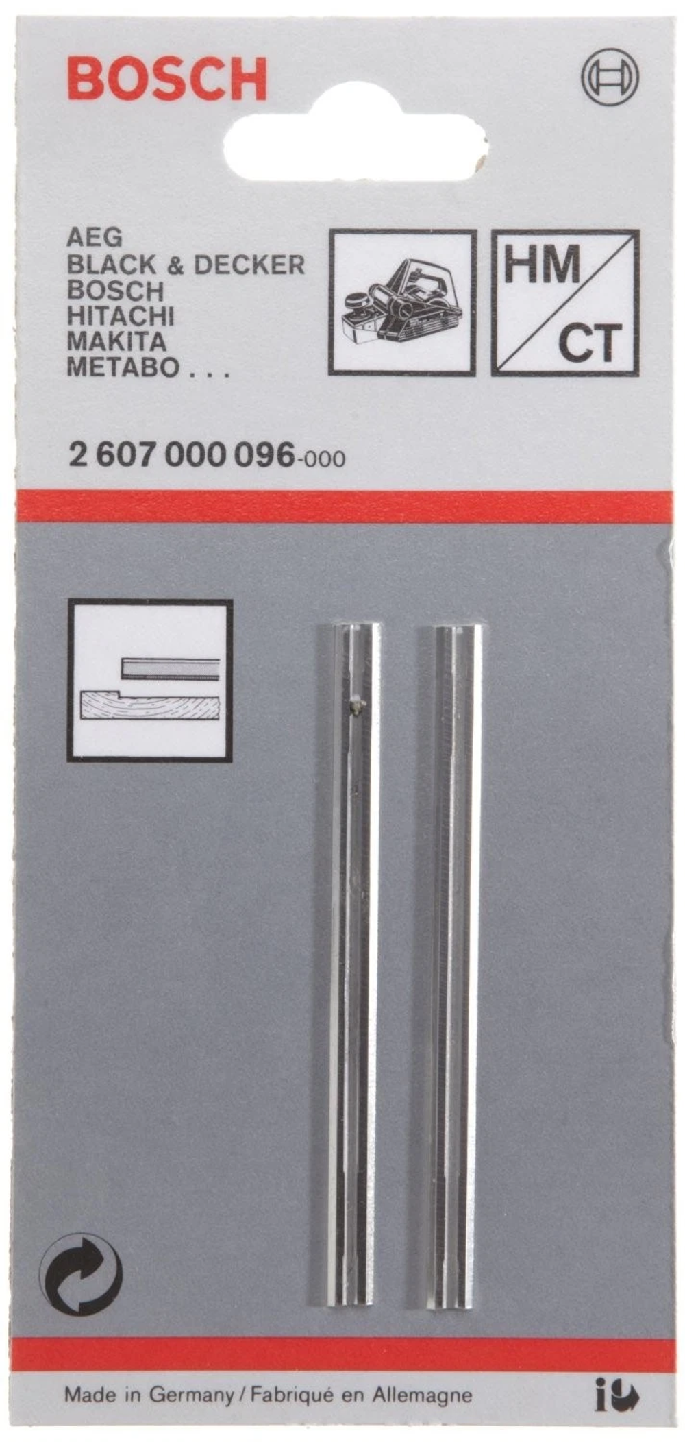 Ножи для электрорубанка 82мм 2шт. Bosch 2607000096