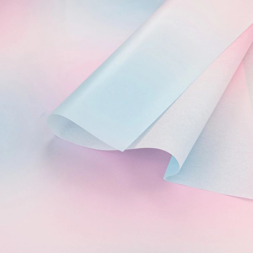Тишью перламутровая "Градиент" 50*70см (20листов) Розовый/Синий