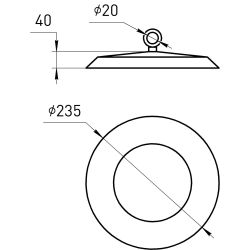 Светильник светодиодный ЭРА SPP-402-0-65K-100 100Вт 6500K IP65 | Светильники для высоких пролетов (хайбеи)