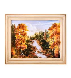 AMB-54/ 5 Картина «Красота природы» (с янтарной крошкой) дер.рамка 12х15