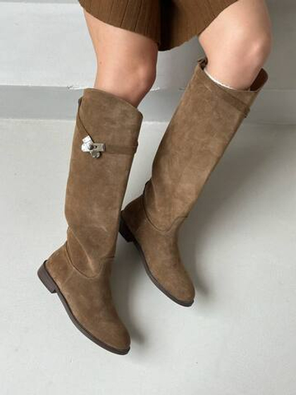 Сапоги из натуральной замши