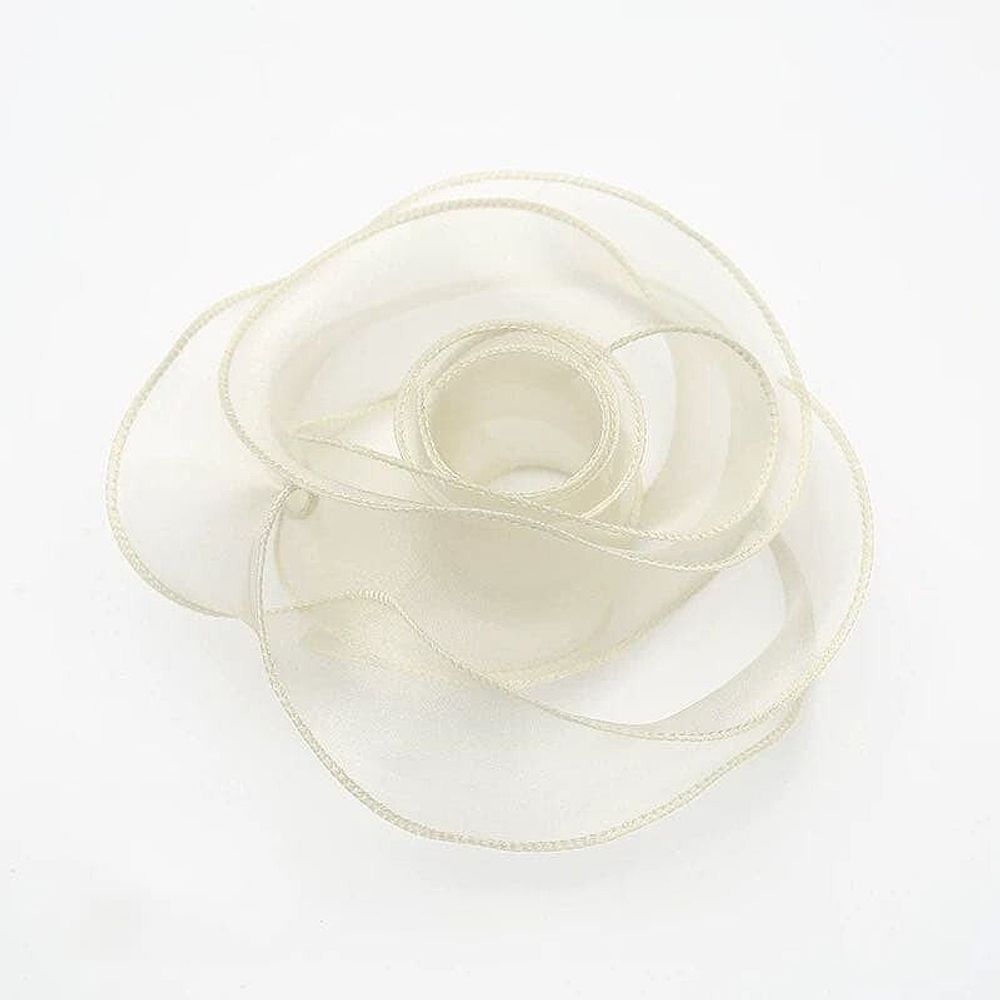 Лента мелкая сетка 4см*10ярд КРЕМ