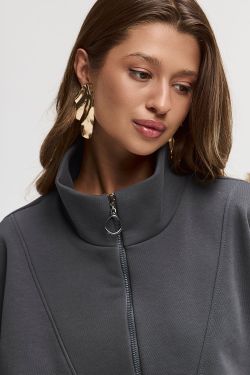 Олимпийка на молнии из премиум футера цвета антрацит