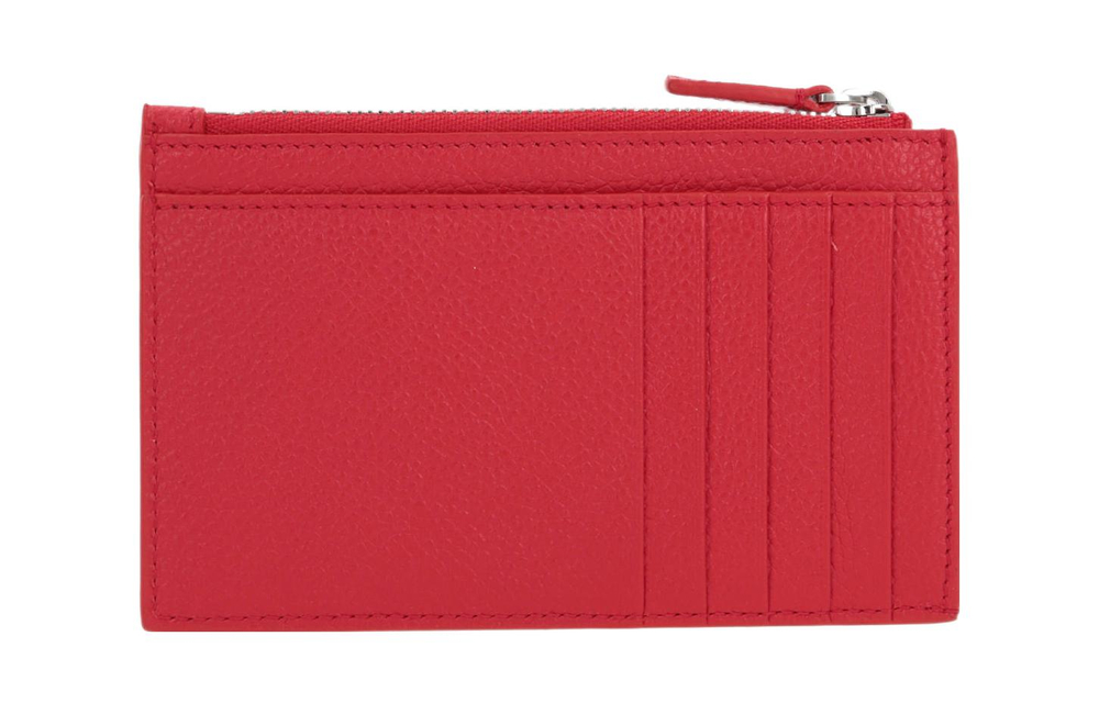 Balenciaga Cash Calfskin Wallet, Coin Purse, Card Holder Women"s Red