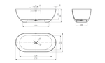 Ванна из искусственного камня Vincea VBT-4S04MW, 1700*800*560, белый мат., слив-перелив в комплекте