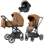 Коляска Carrello Alfa CRL-6522 2025 Nova DK791 Grey Line с базой Isofix 3 в 1 Honey Beige