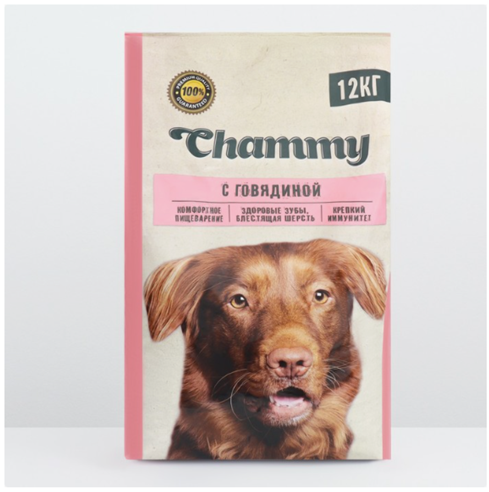 Сухой корм Chammy для собак крупных пород, говядина, 12 кг
