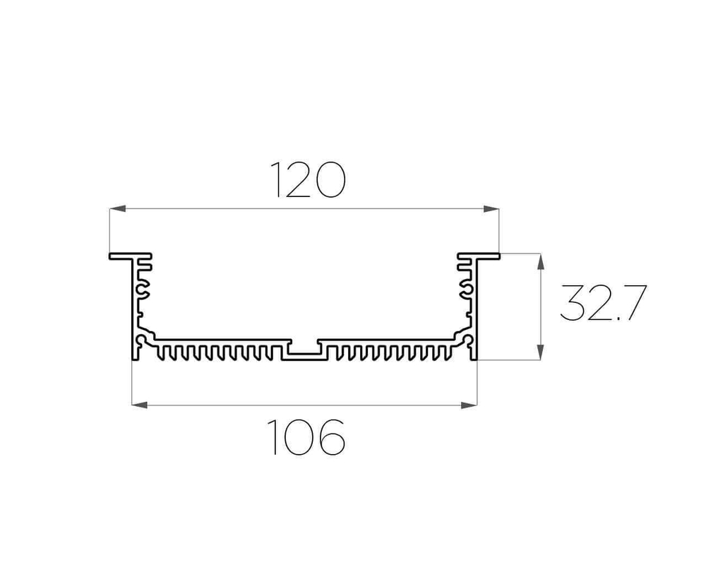 Профиль врезной алюминиевый LC-LPV-32120-2 Anod