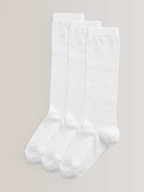 Гольфы хлопковые для девочки Next 749-617, 3 шт., Белый