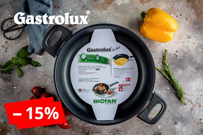 <p class="description-aktsii"><b>Скидка 15% на посуду с антипригарным покрытием Gastrolux</b></p><span class="date-aktsii">до 30 сентября</span>