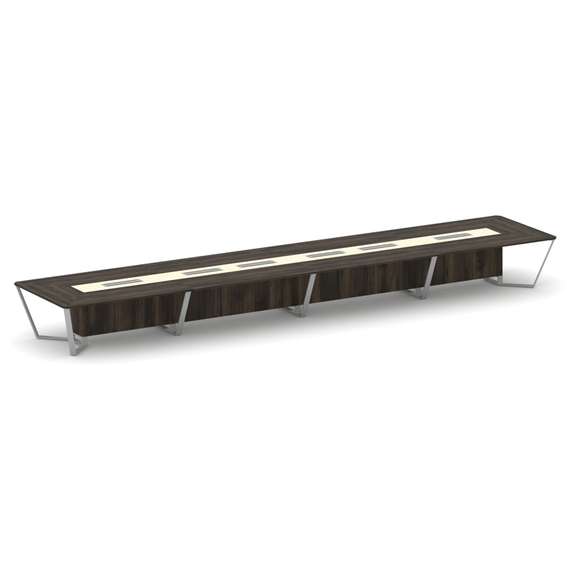 Steel Meet Стол переговорный прямоугольный KMK-PR.B.SP-24 Дуб Мали/Ваниль Глянец/Металл Серый 8000*1