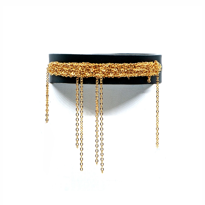 Плетенный Браслет С Кожей – Позолота