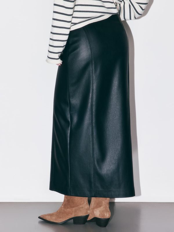 Юбка миди из эко-кожи 